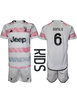 Juventus Danilo Luiz #6 Replika Borta Kläder Barn 2023-24 Kortärmad (+ byxor)